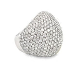 Ring 18KWG Diamond Pave Huge Dome - Hakman