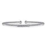 14k White Gold Bujakan Bead Bangle with Diamonds - Gabriel & Co. - Gaines Jewelers