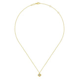 14K White - Yellow Gold Twisted Clover Diamond Pendant Necklace - Gabriel & Co. - Gaines Jewelers