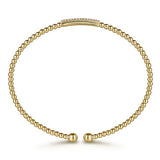 14K Yellow Gold Bujukan Bead Bangle with Diamonds - Gabriel & Co. - Gaines Jewelers