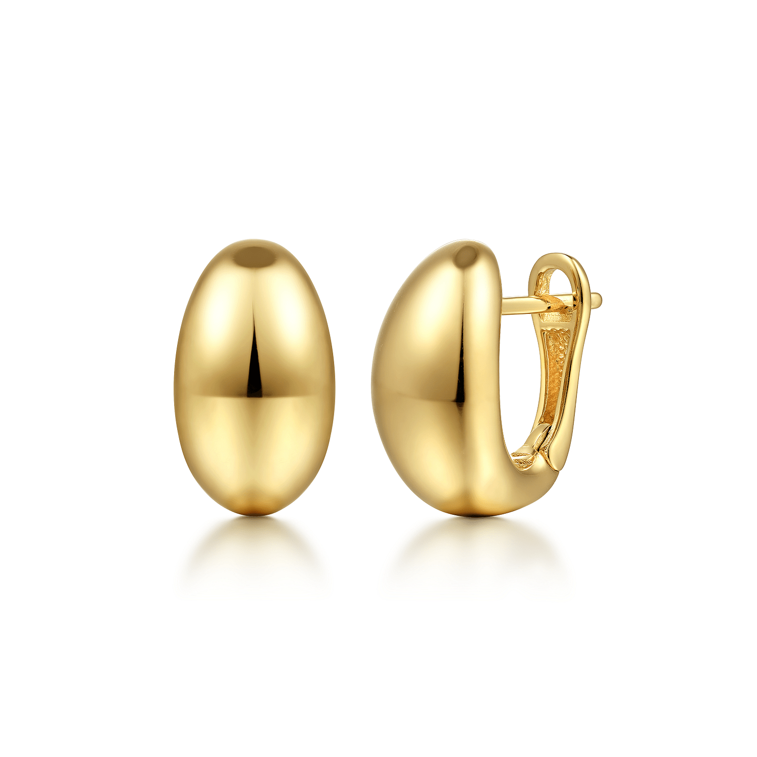 14K Yellow Gold Oval Huggie Earrings - Gabriel & Co. - Gaines Jewelers