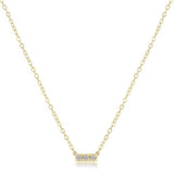 14kt Necklace Gold and 3 Diamond Significance Bar - enewton - Gaines Jewelers