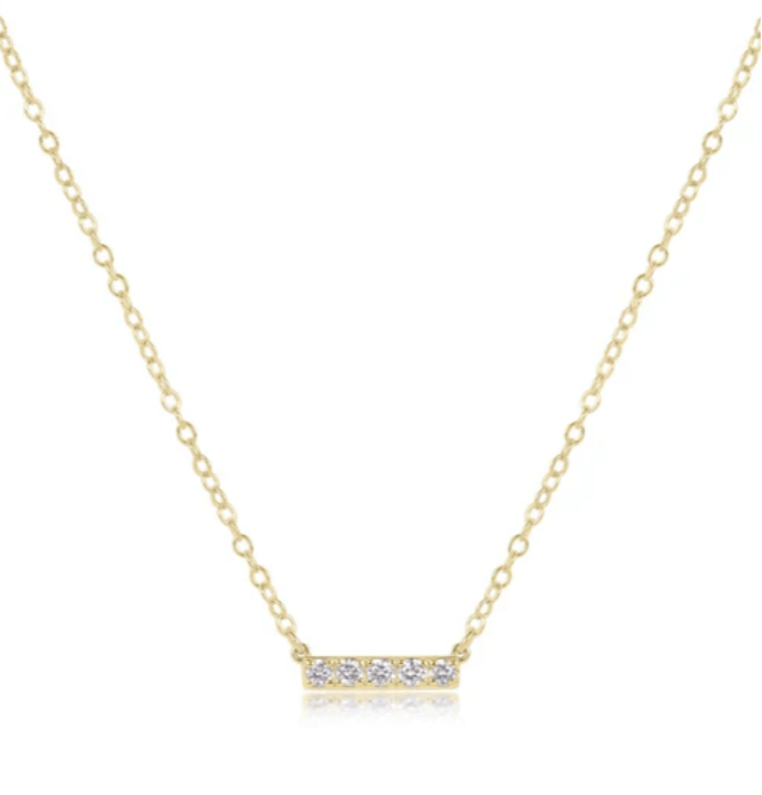 14kt Necklace Gold and 5 Diamond Significance Bar - enewton - Gaines Jewelers