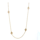 14kt Yellow Gold diamond Cluster Station Necklace - Mazza - Gaines Jewelers