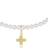 15" Choker Classic Pearl 3mm Bead - Signature Cross - Enewton - Gaines Jewelers