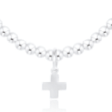 15" Choker Classic Sterling 3mm Bead - Signature Cross Sterling Charm - Enewton - Gaines Jewelers