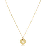 16" Necklace Gold - Respect Small Gold Disc - A - enewton - Gaines Jewelers