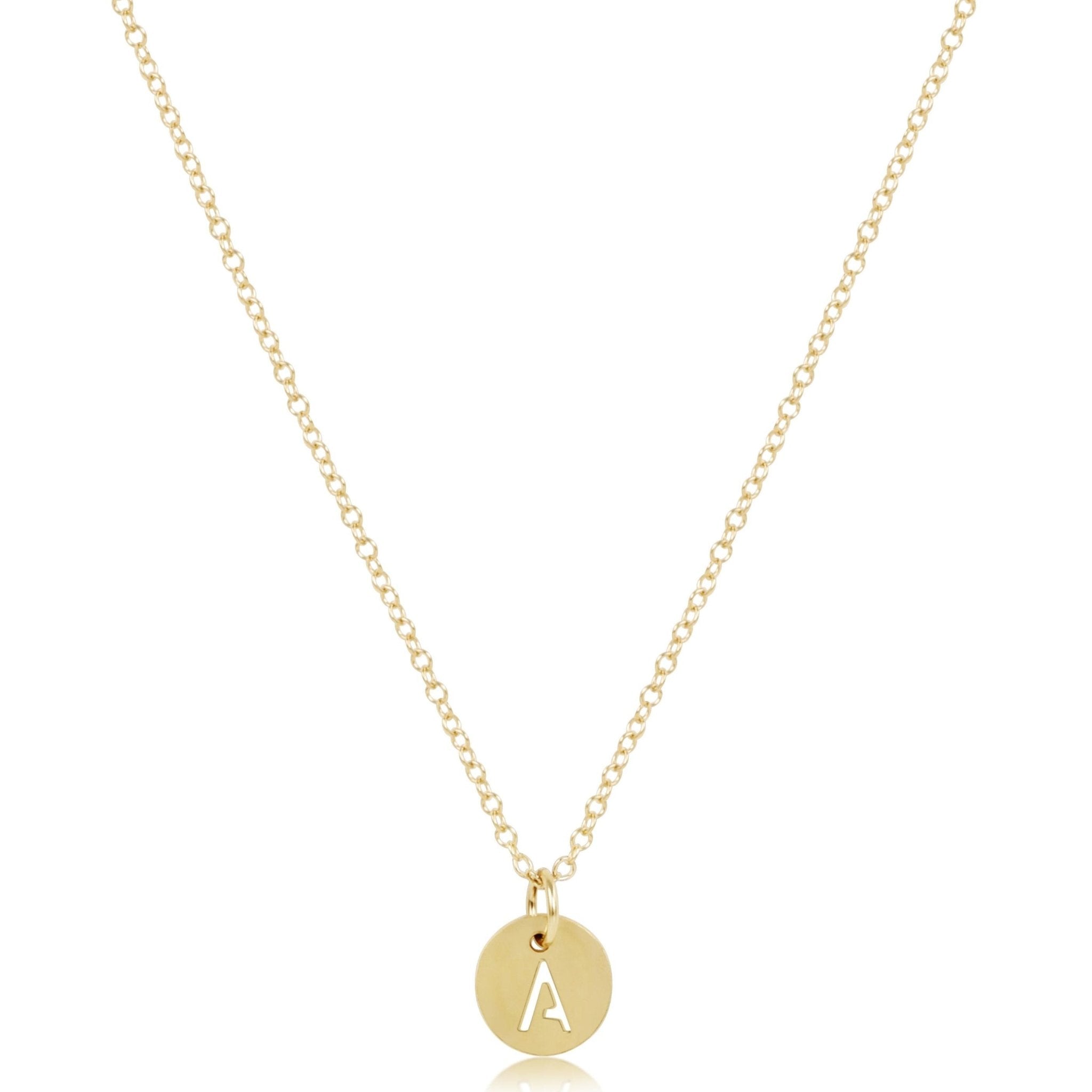 16" Necklace Gold - Respect Small Gold Disc - A - enewton - Gaines Jewelers