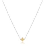 16" Necklace Sterling Mixed Metal - Signature Cross Small Gold - enewton - Gaines Jewelers