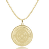 17" Choker Classic Gold 2mm Bead - Cherish Large Gold Locket - Enewton - Gaines Jewelers