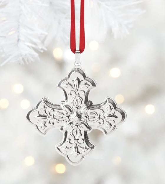 2025 Annual Christmas Cross Sterling Silver Ornament, 55th Edition - Reed & Barton - Gaines Jewelers