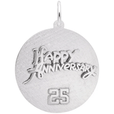 25th Anniversary Charm - Sterling Silver - Rembrandt Charms - Gaines Jewelers