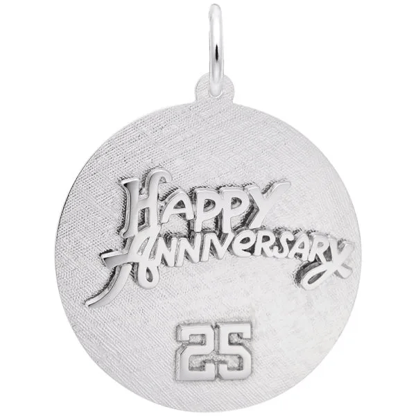 25th Anniversary Charm - Sterling Silver - Rembrandt Charms - Gaines Jewelers
