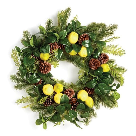 26" Lemon & Mixed Botanicals Wreath - Napa Home & Garden - Gaines Jewelers