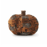 5 Inch Orange & Brown Feather Pumpkin w/Twig Stem - K&K Interiors - Gaines Jewelers