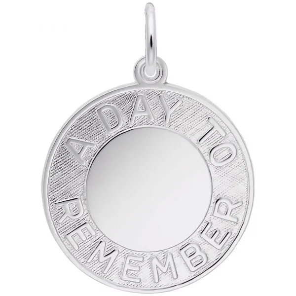 A Day To Remember Disc Charm - Sterling Silver - Rembrandt Charms - Gaines Jewelers