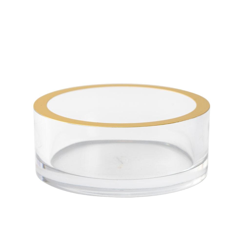 Acrylic Wine Coaster: Elegant Clear Design with Gold Rim - Caspari - Gaines Jewelers