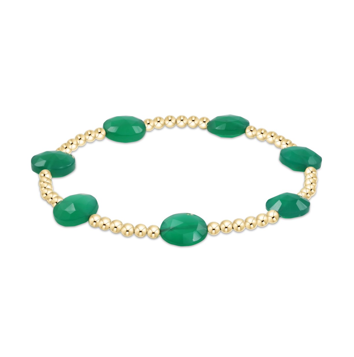 Admire Gold 3mm Bead Bracelet - Green Onyx - Enewton - Gaines Jewelers