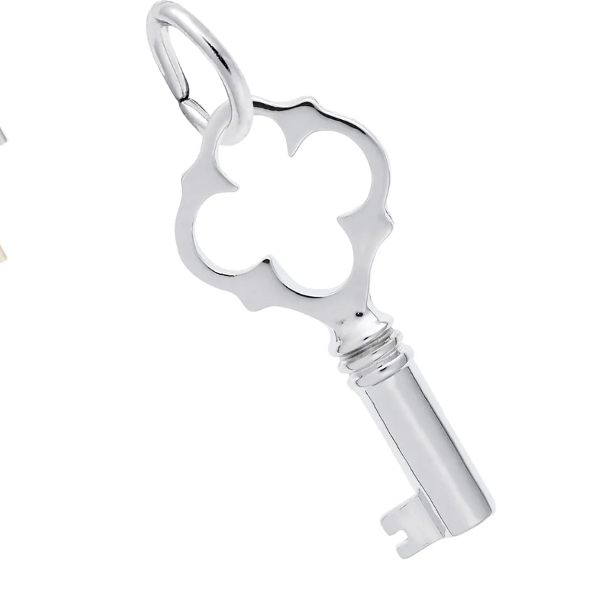 Antique Key Charm Sterling Silver - Rembrandt Charms - Gaines Jewelers