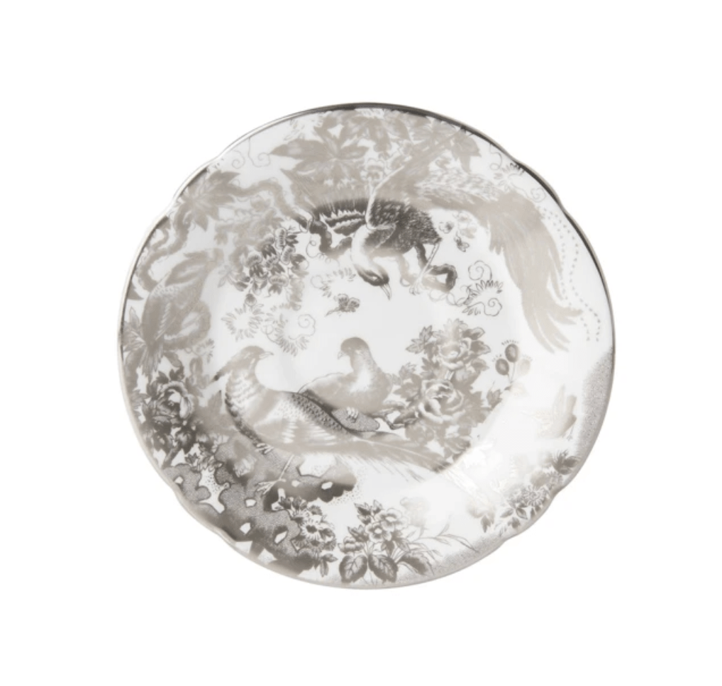 * Aves Platinum Tea Saucer - Royal Crown Derby - Gaines Jewelers