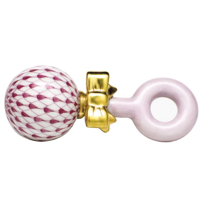 BABY RATTLE - RASPBERRY - Gaines Jewelers