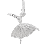 Ballet Dancer with Skirt Charm Sterling Silver - Rembrandt Charms - Gaines Jewelers