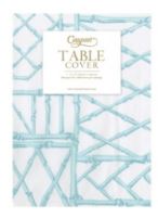 Bamboo Screen Robin's Egg - Ppr Linen Print Airlaid Tablecover 5.2'X8.2' - Caspari - Gaines Jewelers
