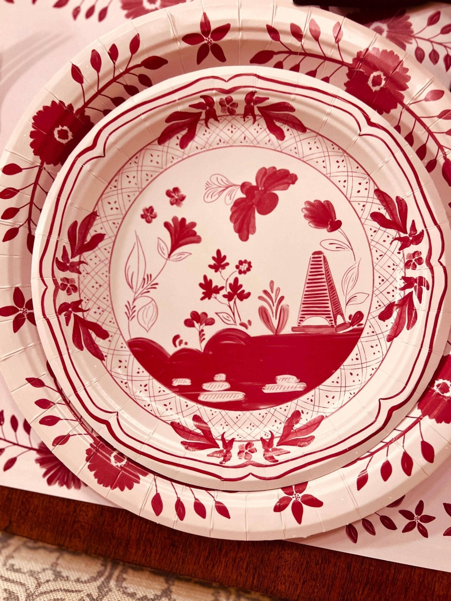 Beachside Pavilion Salad and Dessert Plates Pack of 50 in Ballet & Berry - Ballet & Berry - Pavilion Paper - Gaines Jewelers