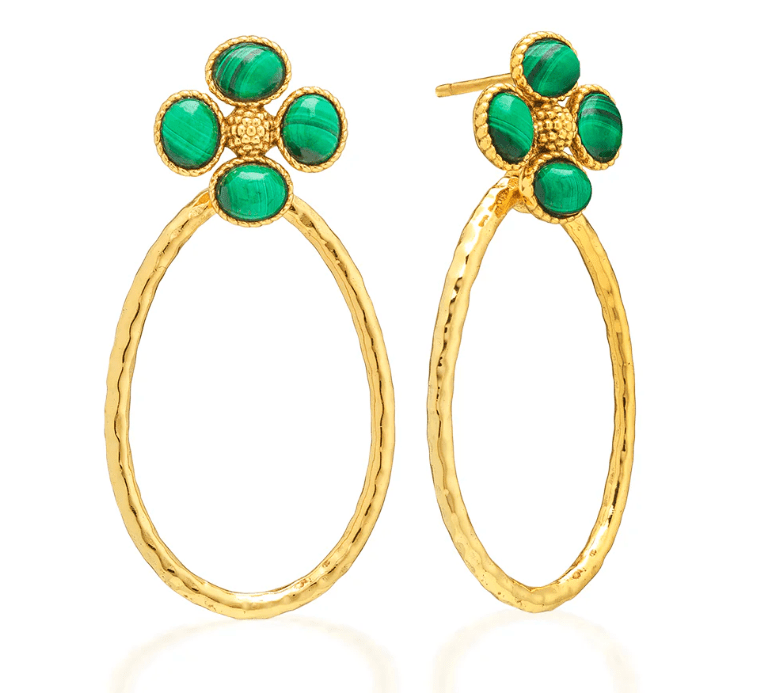 Berry Clover Teardrop Earrings - Malachite - Capucine De Wulf - Gaines Jewelers