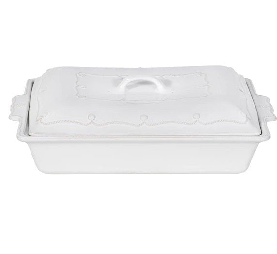 Berry & Thread Whitewash 13" Lidded Rectangular Baker - Gaines Jewelers