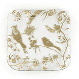 Birdsong 8" Square Plate - Gold - Annieglass - Gaines Jewelers