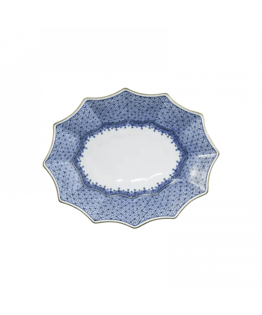 Blue Lace Medium Fluted Tray - Mottahedeh - Gaines Jewelers