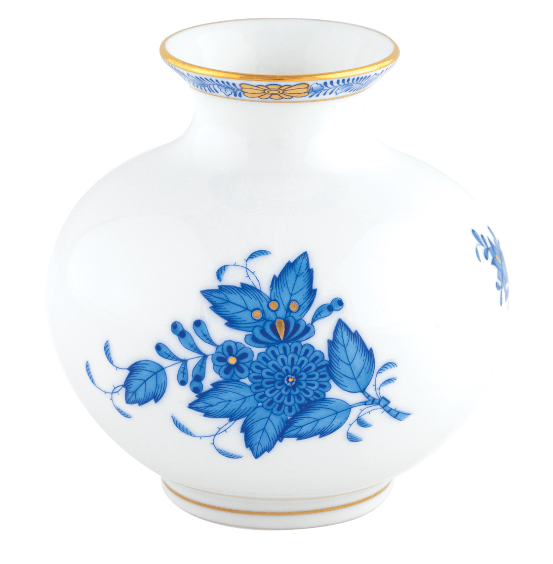 Blue Round Vase - Herend - Gaines Jewelers