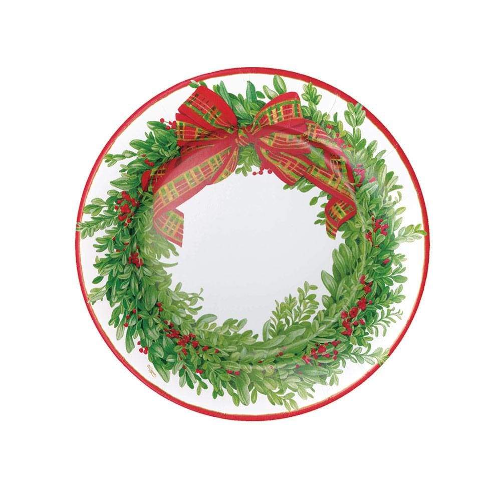 Boxwood Berries Paper Plates - 8 Per Pack - Caspari - Gaines Jewelers