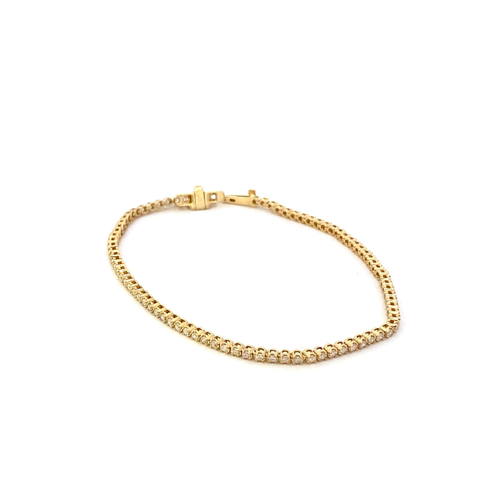 Bracelet - 1ct. Diamond Buttercup Tennis Bracelet 14k yg - Gaines Jewelers