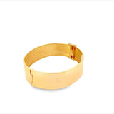 Bracelet - antique bangle hinged very wide plain 14kt yellow gold - Gaines Jewelers