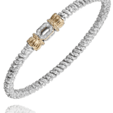 ****Bracelet cuff diamond top sterling 14kt yellow gold - Gaines Jewelers