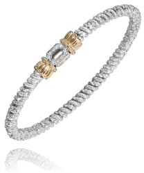 ****Bracelet cuff diamond top sterling 14kt yellow gold - Gaines Jewelers