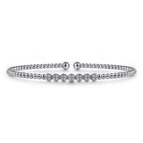 Bracelet diamond flex cuff bangle with 7 top clusters 14kt white gold by Gabriel - Gaines Jewelers