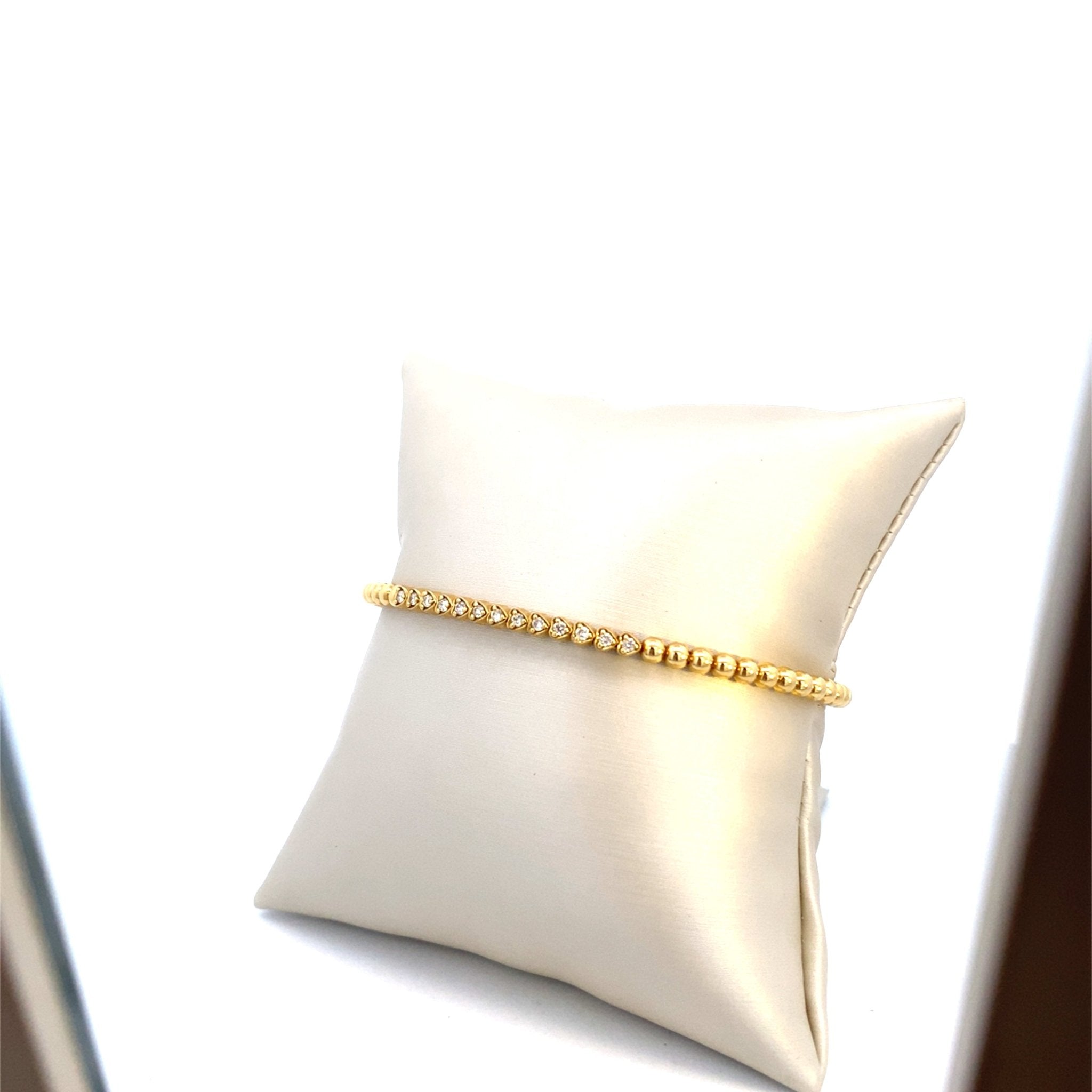 Bracelet flex cuff bangle with diamond top 18kt yellow gold - Gaines Jewelers