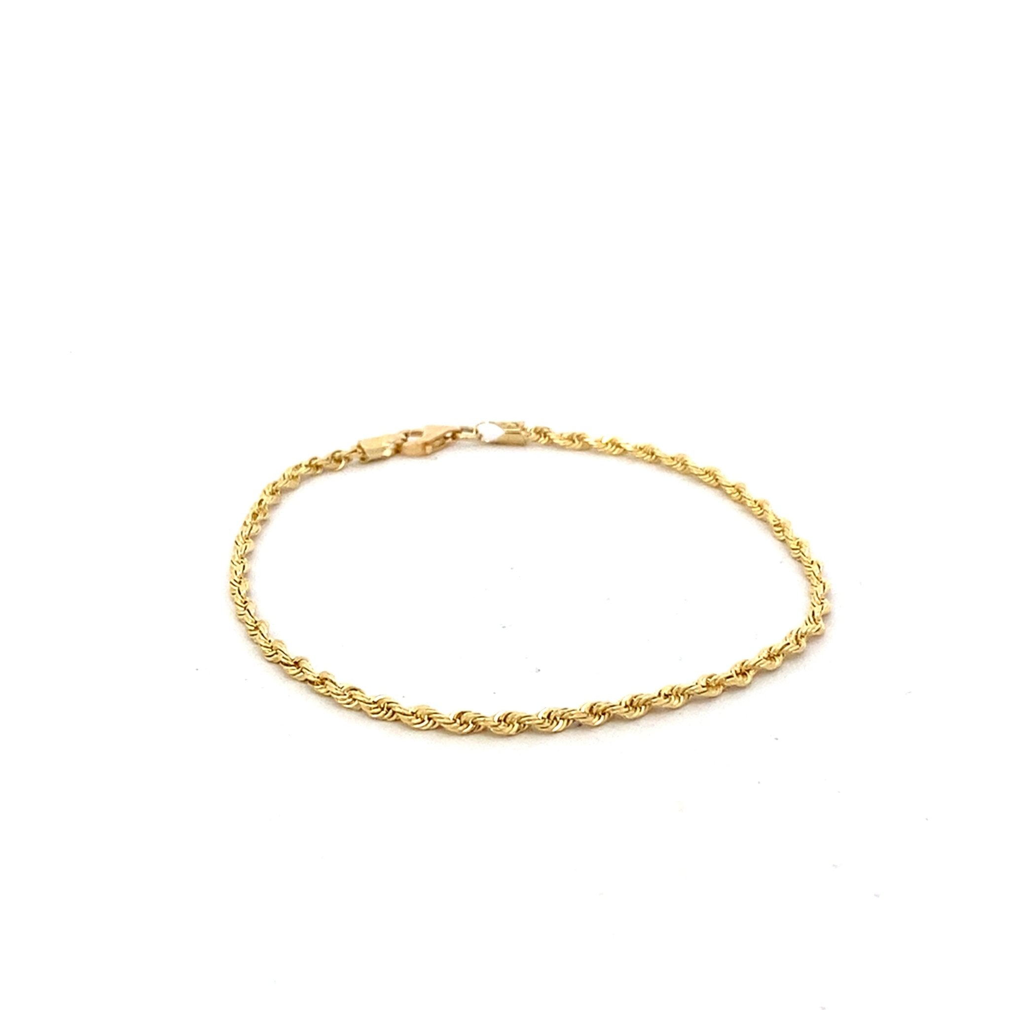 Bracelet rope 2.5mm 7" 10kt yellow gold - Gaines Jewelers