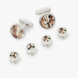 Brays Rhodium Cufflink & Studs Set - Brackish - Gaines Jewelers