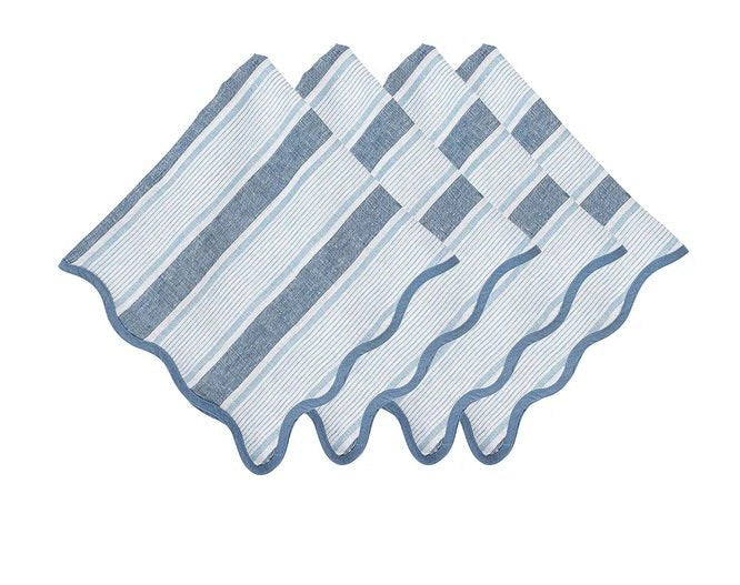 Cabana Stripe Napkin Set of 4 - Ocean - Juliska - Gaines Jewelers