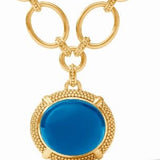 Cabochon Gold Statement Necklace - Iridescent London Blue - Julie Vos - Gaines Jewelers