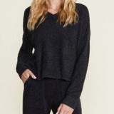CCL Diamond Pointelle Pullover Black - Barefoot Dreams - Gaines Jewelers