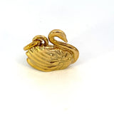 Charm swan heavy relief yellow gold - plate - Gaines Jewelers