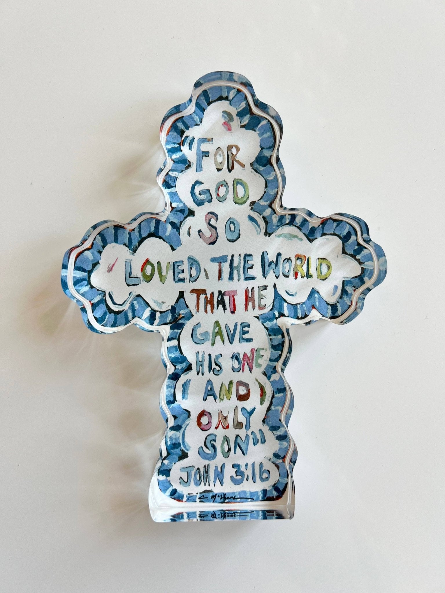 Chelsea McShane Art - "He Saved Cross" acrylic WHOLESALE - Gaines Jewelers