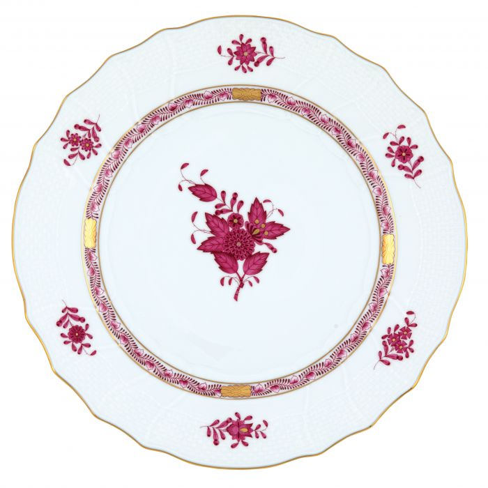 Chinese Bouquet Dinner Plate Raspberry - Herend - Gaines Jewelers