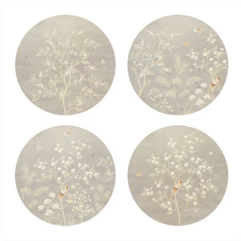 Chinoiserie Lacquered Placemats Grey - Addison Ross - Gaines Jewelers