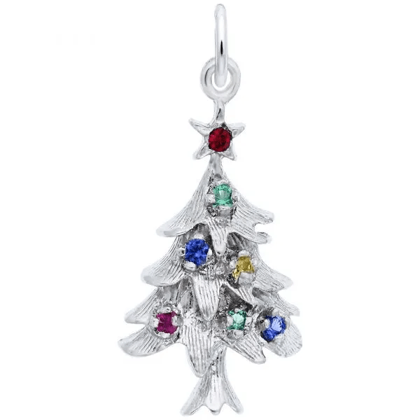Christmas Tree with Ornaments Charm - Sterling Silver - Rembrandt Charms - Gaines Jewelers